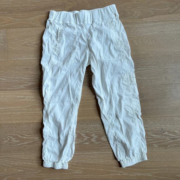 Eileen Fisher White Linen Blend Jogger Pants Small - Picture 1 of 4